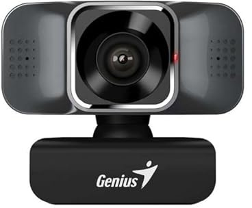 Genius Cámara web FaceCam Quiet Black (Full HD 1920 x 1080p, 30 fps, rotación de 360 grados, reducción de ruido)