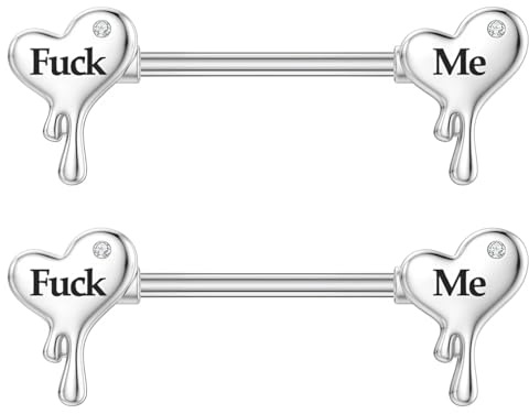LQIOACU 2 Stück Nippelpiercing, Brustwarzenpiercing, Nipple piercing, Nippelpiercing chirurgenstahl 14G (Silber B)