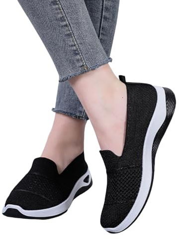 orthopädische Schuhe Damen mit orthopädische Sohlen, Orthopädische Schuhe Damen Weite H Krankenschwester Sommerschuhe Sommer Leicht Walkingschuhe Bequem Sneaker Atmungsaktives Vermascht Memory Schaum