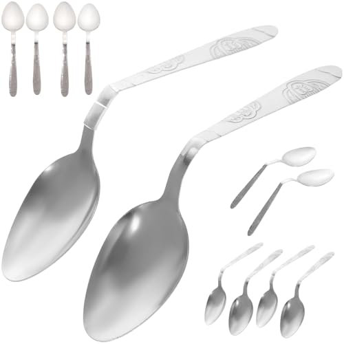 VICASKY 12st Magischer Gebogener Löffel Esslöffel Suppenlöffel Trick Camping Löffel Mini-löffel Löffel Besteck Babylöffel Espressolöffel Schwarzes Besteck Silver Eisen
