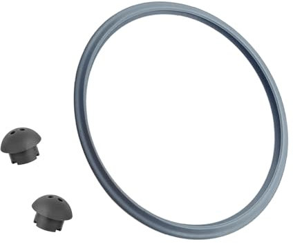 MULTIM para WMF Plus - Junta de Goma para Tapa de Olla Rápida(22 cm) y 2 Válvula de Seguridad para Ollas a Presión de 2,5L - 8,5L de Silicona