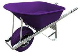 Agri Barrow Wheel Barrow 160 Litre Plastic Wheelbarrow with Puncture Proof Fat Tires - Purple, Ideal for Equestrians, Gardeners, Yard & Garden Maintainers, Farmers, Stable Workers, Allotment Owners