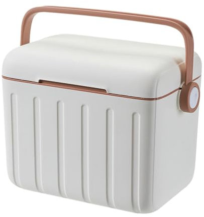 JISADER Outdoor Insulated Cooler Box Ice Chest Box Cooling Boxes 6L Cool Boxes for Freeze/Hot Food Hot/Cold Retention Cooler Container for Car Camping Coolers Barbecue Shipping Food Home, Beige