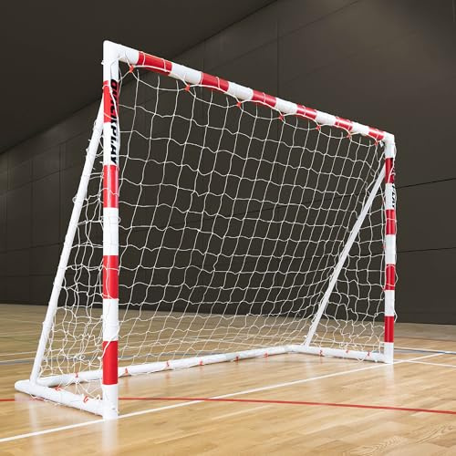 QuickPlay Q-Fold Folding Handball Goal - Weatherproof uPVC, Indoor | Folds flat in 30 sec, Built to last outdoors, Stores flat when folded, Court & outdoor play, Great for all ages