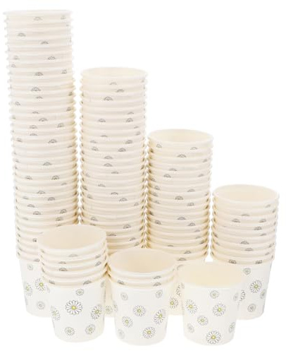 KAILIKETIY 100 Probierbecher Einweg Aus Papier Mini Portionsbecher Für Verkostungen Saft Tee Kaffee Dip-Saucen Und Kleine Mengen Praktische Snackbecher Für Küche Bad Picknick Reisen