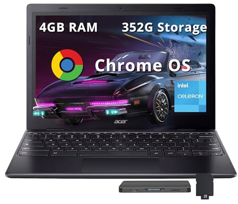 acer Ordinateur portable Chromebook 311 | Écran HD 11,6 | Intel Celeron N4500 | 4 Go LPDDR4X, 224 Go de stockage (64 Go eMMC + station d'accueil 160 Go) | Intel UHD Graphics | Chrome OS | Noir