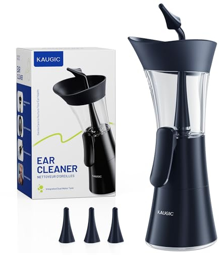 KAUGIC Manual Ear Wax Removal Kit for Adults, One-Hand Operation, Blue | Comfortable Ergonomic Grip, Soft Silicone Tips, Safe for Home Use, Compact & Portable, Easy to Carry for Travel
