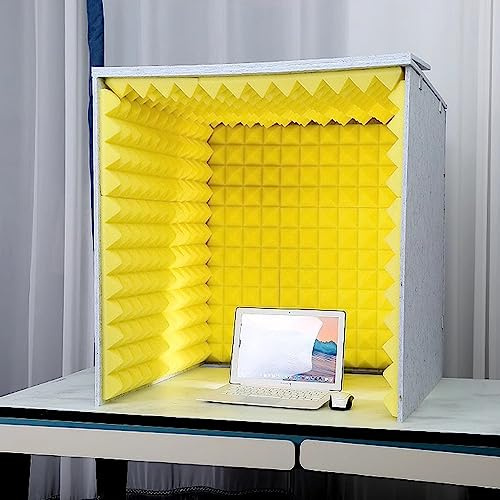 Portable Sound Recording Shield Box, Desktop Soundproof Cover, Microphone Isolation Booth for Vocal Recording, Vocal Absorbing Sound Shield - Ideal Acoustic Treatment