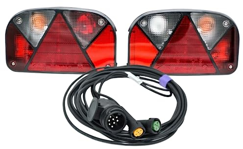 TXP:360 Aspöck Multipoint 2 | Leuchten Set | Links und Rechts mit Rückfahrscheinwerfer | 13polig | 4m Kabel | 5 pol. Bajonettanschlüsse