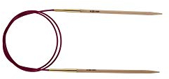 KnitPro Basix Birch Rundstricknadel, 80 cm Länge x 6.50 mm Stärken, Braun