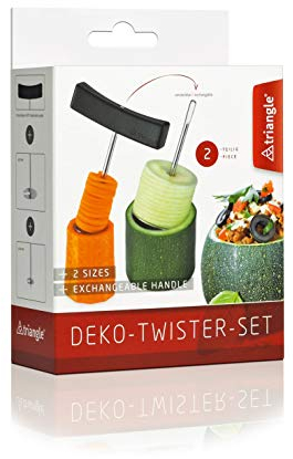 triangle 90 438 02 02 Deko-Twister-Set, 2-teilig Gemüsebohrer praktisch zum Aushöhlen von Gemüse mit Aufsätzen in 2 Größen
