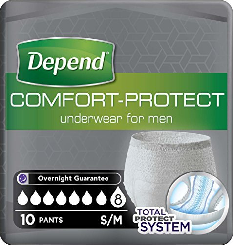 Depend Herren Comfort-Protect Unterwäsche, 10 Stück, Small/Medium