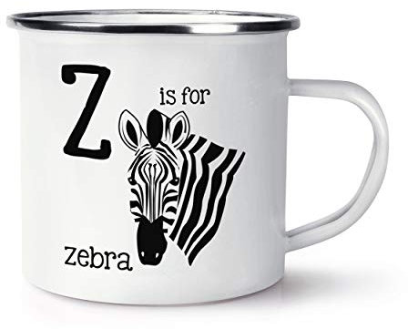 Lettre Z Is pour Zèbre Rétro Émail Tasse Mug