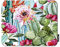 oFloral Mauspad mit Kaktus-Motiv, tropische rosa und rote Rosen, grüne Sukkulenten, Natur, Kaktus, dekoratives Mauspad, Gummiunterseite, Heimdekoration für Computer, Laptop, Büro, Zuhause, 20 x 24 cm