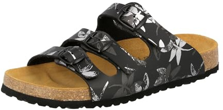 Lico Bioline Leave Damen Pantoletten, Schwarz, 37 EU