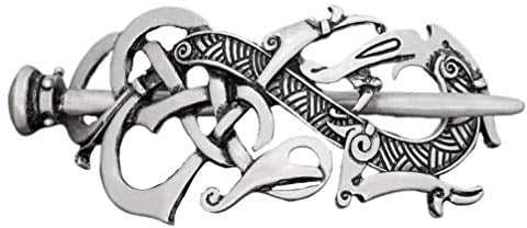 Lurrose Pince à cheveux celtique Motif dragon Viking Bijoux Pince à cheveux en alliage irlandais avec pour femme homme