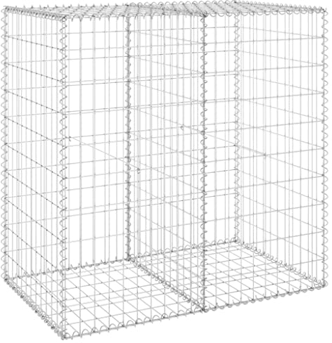 vidaXL Mur en Gabion avec Couvercles Paniers de Gabion Mur de Soutènement Jardin Patio Terrasse Extérieur Acier Galvanisé 100x60x100 cm