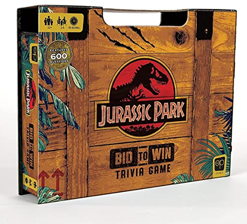 USAopoly The OP Games |Bid to Win Jurrasic Park Trivia | Trivia Board Game | English