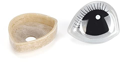 Ladieshow Plastik Puppen Augen, 10 Sets Kunststoff Sicherheitsaugen, Cartoon Augen Kunststoff Harz Stereoskopische Tier Plüschtier Herstellung Zubehör für Bären Puppen DIY Machen (17X20MM)