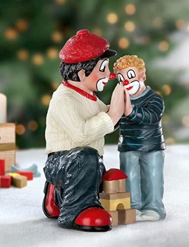 GILDE Clown Gib Mir Fünf aus Kunstharz - Deko Figur und Sammlerstück - Mehrfarbig, 11 cm hoch, 8 cm breit, 7 cm tief