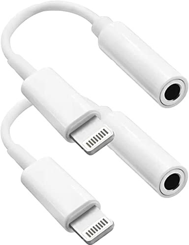 [2 PACK] 3.5 mm Headphone Jack Adapter iPhone 3.5mm Jack Aux Dongle Cable Converter Compatible with iPhone 14 13 12 11 11 Pro Max XR XS X 8 7 SE 2022 iPad iPod Support All iOS System
