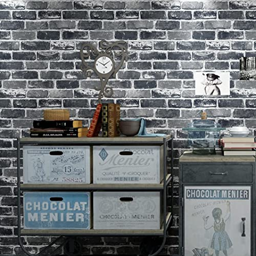 Okydoky 44x600cm GRAU Stein Mauer Selbstklebende Tapete, Ziegelstein Backstein, Möbelaufkleber Wandsticker, Steintapete Vinyl Für Foli, Geeignet für Wohnzimmer, Küche, Schlafzimmer,QZ-GY-6