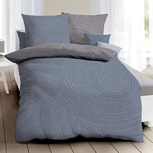 Kaeppel Mako-Satin Bettwäsche Jaro Taube, 1 Bettbezug 135 x 200 cm + 1 Kissenbezug 80 x 80 cm