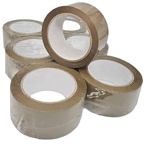 IDMENAGE - Set of 6 rolls of brown adhesive tape - 66m x 48mm