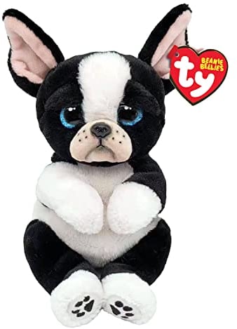 TY Tink Hund Beanie Bellie Regulär 6 | Beanie Baby Weiches Plüschtier | Sammlerstück Kuscheliger Stoffteddy, Weiß/Schwarz