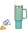 Mnixy Reisebecher mit Griff, Stanley Tasse mit Strohhalm und Griff, Edelstahl-Kaffeebecher mit Deckel, auslaufsicher, vakuumisolierte Wasserflasche für heiße Eisgetränke