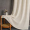 MYSKY HOME Gardine Vorhänge mit Ösen Gardinen Weiss Streifen Vorhang Wohnzimmer Schlafzimmer 2er Set Halbtransparent Voile Curtains for kinderzimmer, H 225 x B 140 cm, Beige.
