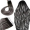 Hetto Tape Extensions Echthaar Schwarz Tape in Extensions Echthaar Balayage Schwarz to Silver Seidig Gerade Invisible Tape Klebe Remy Haarverlangerung 20pcs 30g 30 cm #1b/s/1b