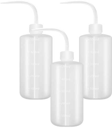 Vanyibro 500ml Safety Wash Bottle for Labs,Flexible LDPE, Scale Labels, Easy Squeeze, Tattoo Supplies