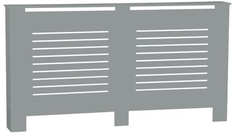 URBNLIVING Modern Wooden Radiator Cover MDF Grill Shelf Cabinet Furniture (Grey, Large)