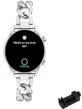 Damen Metall Edelstahl Armband für Amazfit GTR 3/GTR 3 Pro - Mode Kettenglied für Frauen mit A