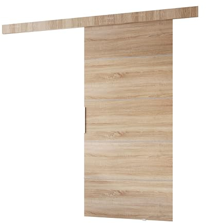 MINIO go for it - Schiebetür Komplettset CLEAN B, 86 cm Breit, Schiebetüren, Wandmontage, Schiebetürsystem, Zimmertüren - Sonoma Eiche