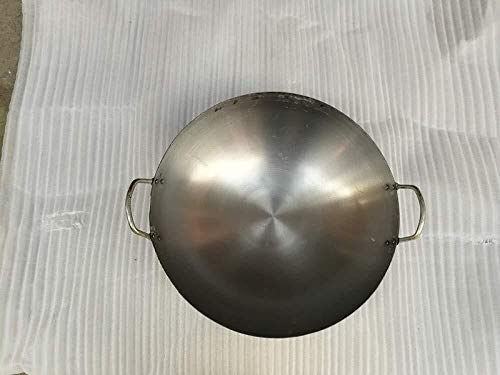 Wok, Olla Olla De Hierro Wok Manual Wok Forjado Wok Casero Wok Vintage Restaurante Wok Wok Caldero Sin Revestimiento,32cm (38cm)