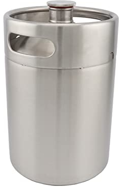 BUUNHI Heimbrausystem 2L / 5L Mini Fass Bierfass Unter Druck stehende Growler Edelstahl Tragbare Bierflasche bierbrauset(5L)