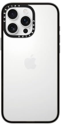 CASETiFY Kompakte Schutzhülle für iPhone 16 Pro Max, leicht, 1,2 m, 2 x Fallschutz in Militärqualität, transparent, Schwarz