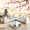 Fototapete Japanischer Stil Kirschblüten Berge Pagode 3D Effekt Vlies Tapeten Wandgemälde 400 x 280 cm Moderne Wanddeko Design Wandtapete Hellgelb Wohnzimmer Schlafzimmer Büro Flur Wandgemälde