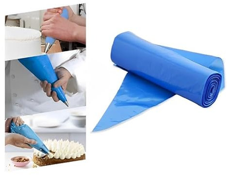 Venuscello 100 x Blue Savoy Icing Piping Bags Disposable Mash Thick 21 Inch Non Sticky for Decorating Cookies, Cake, Pastry Ideal for Baking Easy to Grip and Comfortable