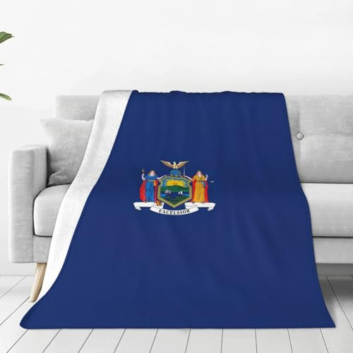 GFXEDSAH New York State Flagge, tragbar, ultraweiche Flanelldecke, vielseitig einsetzbar, für Bettwäsche, Sofa und Reise, Klimaanlage