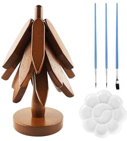 BDHYYM 23 cm de madera de árbol de Navidad resistente al calor, posavasos plegable para sartenes de cocina, ollas, sartenes, cubiertos y tazas