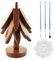 BDHYYM 23 cm Holz Weihnachtsbaum hitzebeständiger Pfannenuntersetzer, Faltbarer Pfannenuntersetzer für Küchenpfannen, Töpfe, Pfannen, Besteck und Tassen
