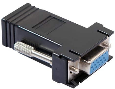 AYMBH VGA to RJ45 Adapter, 15-pin Female VGA to RJ45 Ethernet Extender, Supports 20m Transmission via CAT5/CAT6, Compact Video Connector for PCs, Projectors, LCD TVs, Monitor Display