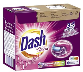 Dash® Color Fresh 3 in 1, 18 lavaggi, protezione del colore, rimozione delle macchie e freschezza per biancheria colorata