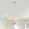 ASHUAQI Kronleuchter Vintage Pendelleuchte Gold, 6 Flammig Kronleuchter Gold, Klassisch Kerze Hängeleuchte Esstisch, Deckenleuchte Hängend Lampe für Wohnzimmer, Schlafzimmer, Esszimmer, Küche, Flur