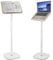 OUUTMEE Height Adjustable 50 to130CM Standing Reading Stand, Hands-Free Foldable Laptop Stand, Wooden Book Reading Stand Holder, Portable Tablet Desk for Book, Laptop, Music and Recipes, White