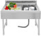 Fregadero de acero inoxidable, fregadero independiente, altura ajustable, fregadero de acero inoxidable para exteriores, para cocina, garaje, lavadero, 100 x 50 x 80 cm