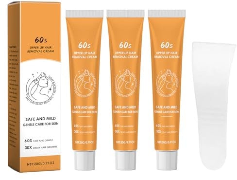 Landrain 3 Stück Enthaarungscreme Gesicht für Frauen, Gesichtshaarentferner Creme, Haarentfernungscreme Gesicht(20g)